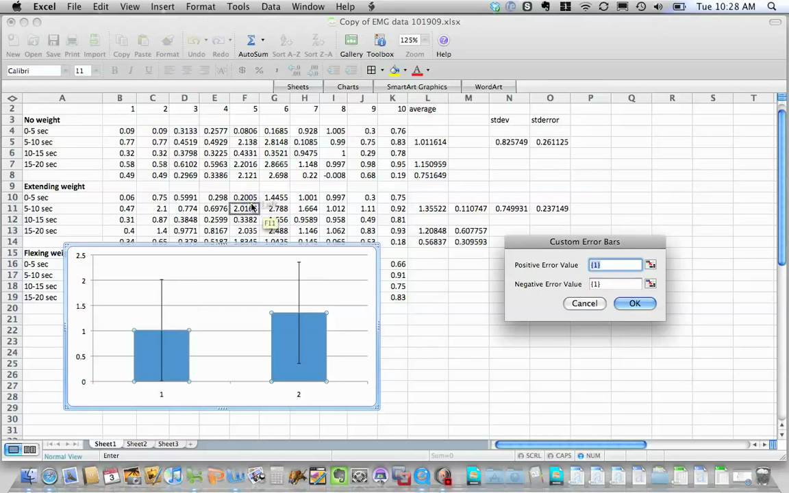 insert graph in excel for mac