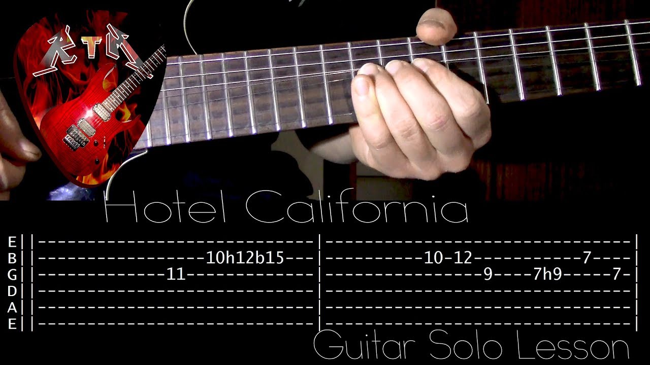 hotel california guitar solo lesson eagles with tabs